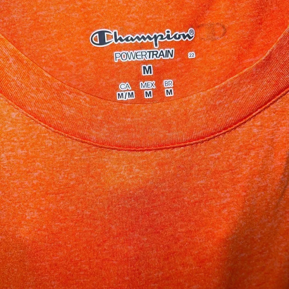 Champion Men's Orange PowerTrain Short Sleeve Shirt Vapor Medium T-Shirt - Picture 4 of 4